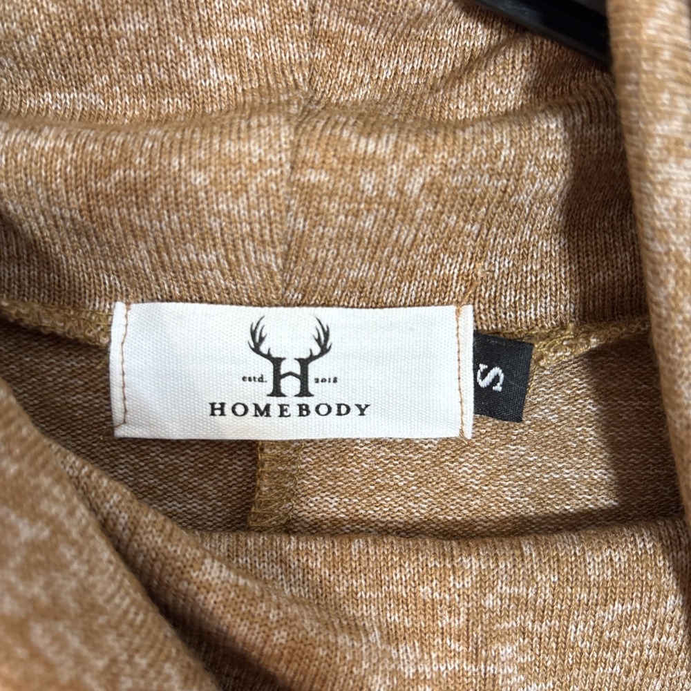 Homebody Sweater Small Oversized  Cowl Neck Minimalist Neutral Loose Taupe Fall - Picture 3 of 9
